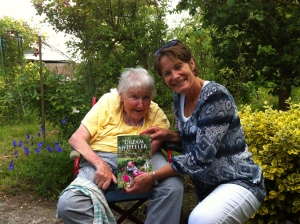 Me and Jane with the first printed copy of her book